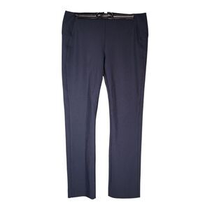 Veronica Beard Pants 4 Womens Blue Honolulu Cropped Slim Nylon Crop Solid Preppy